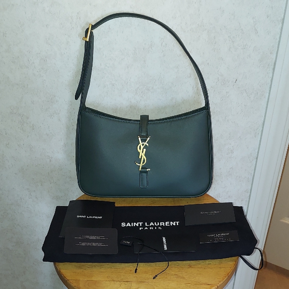 Saint Laurent LE 5 A 7 Green Shoulder Bag